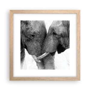 Plakat i ramme af lyst egetræ - Hjertelig tilståelse - 30x30 cm