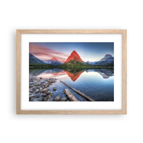 Plakat i ramme af lyst egetræ - Varme og kulde - 40x30 cm