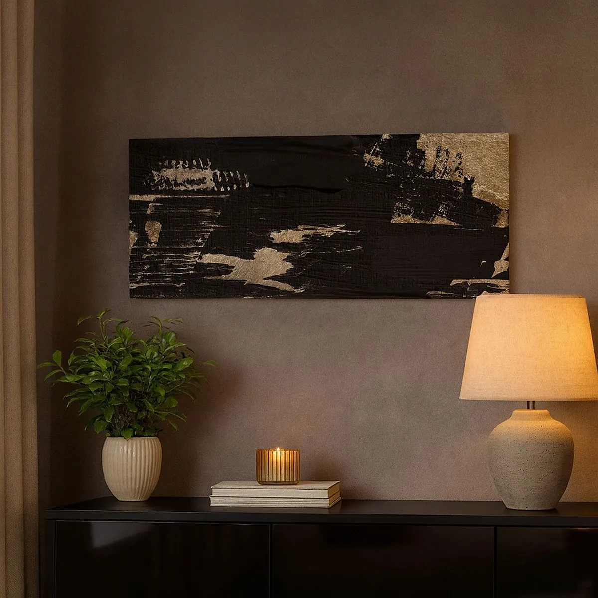 Lærredstryk - Billede på lærred - Et spor af berøring - 100x40 cm