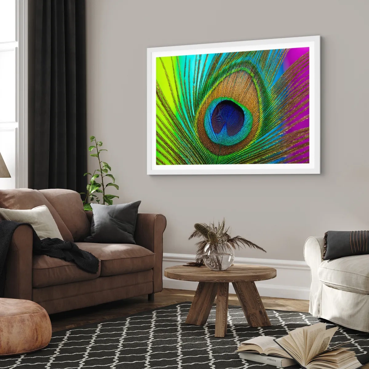 Plakat i hvid ramme - Øje mod øje - 50x40 cm