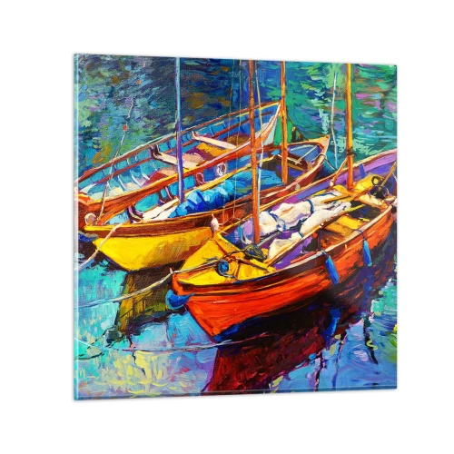 Billede på glas - På vand, der er tykt af farve - 40x40 cm