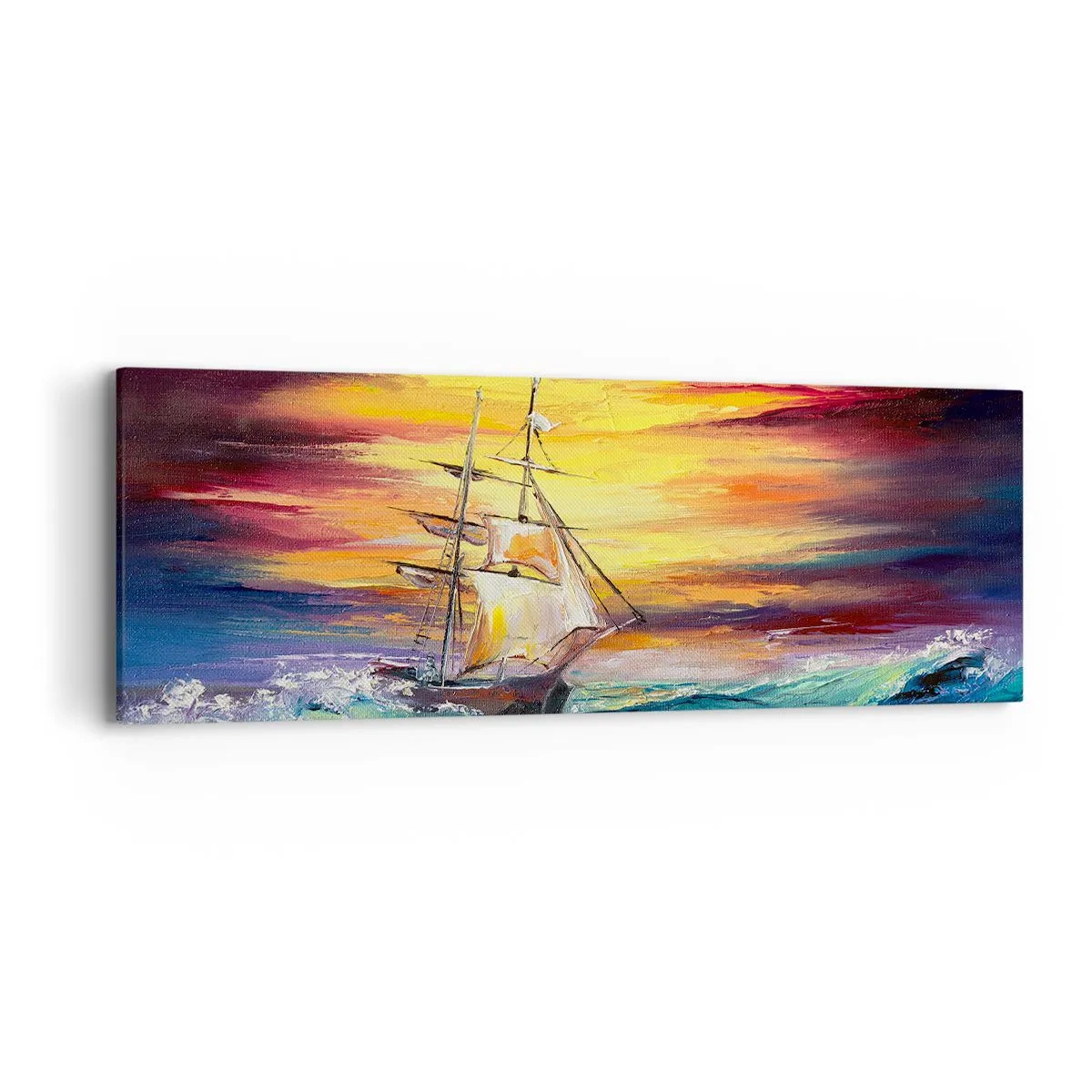 Lærredstryk - Billede på lærred - At trodse bølgerne - 90x30 cm