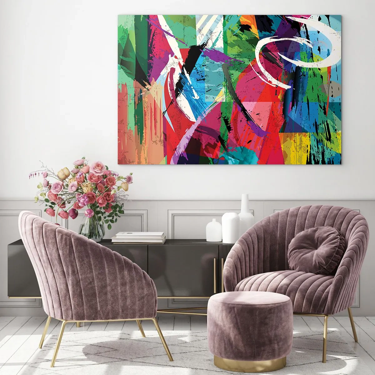 Billede på glas - Hurtig, livlig og hoppende - 120x80 cm