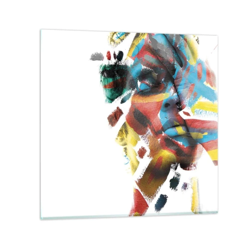 Billede på glas - Farverig personlighed - 50x50 cm