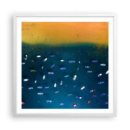 Plakat i hvid ramme - En ferieleg - 60x60 cm