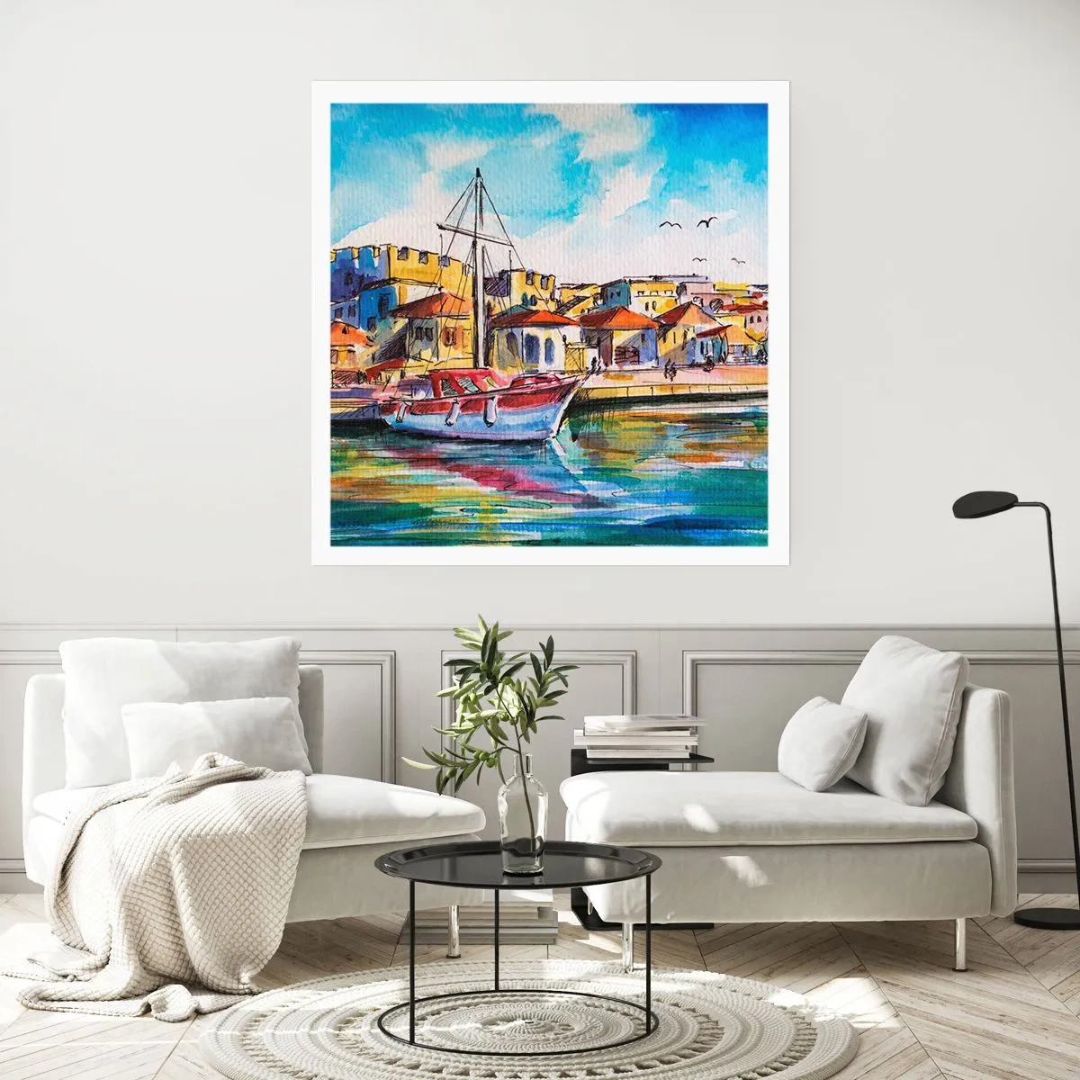 Plakat - Regnbue eftermiddag - 30x30 cm