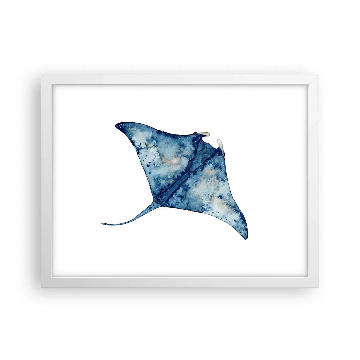 Plakat i hvid ramme - Liv i blåt - 40x30 cm
