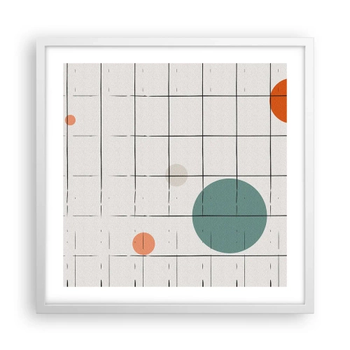 Plakat i hvid ramme - Fanget i en fælde. Os eller dem? - 50x50 cm