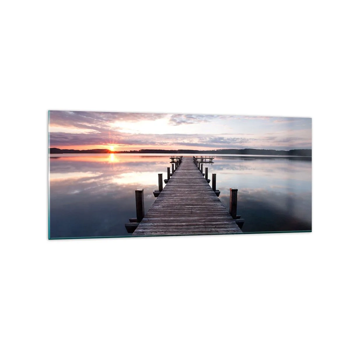 Billede på glas - Den tavse grænse mellem dag og nat - 120x50 cm