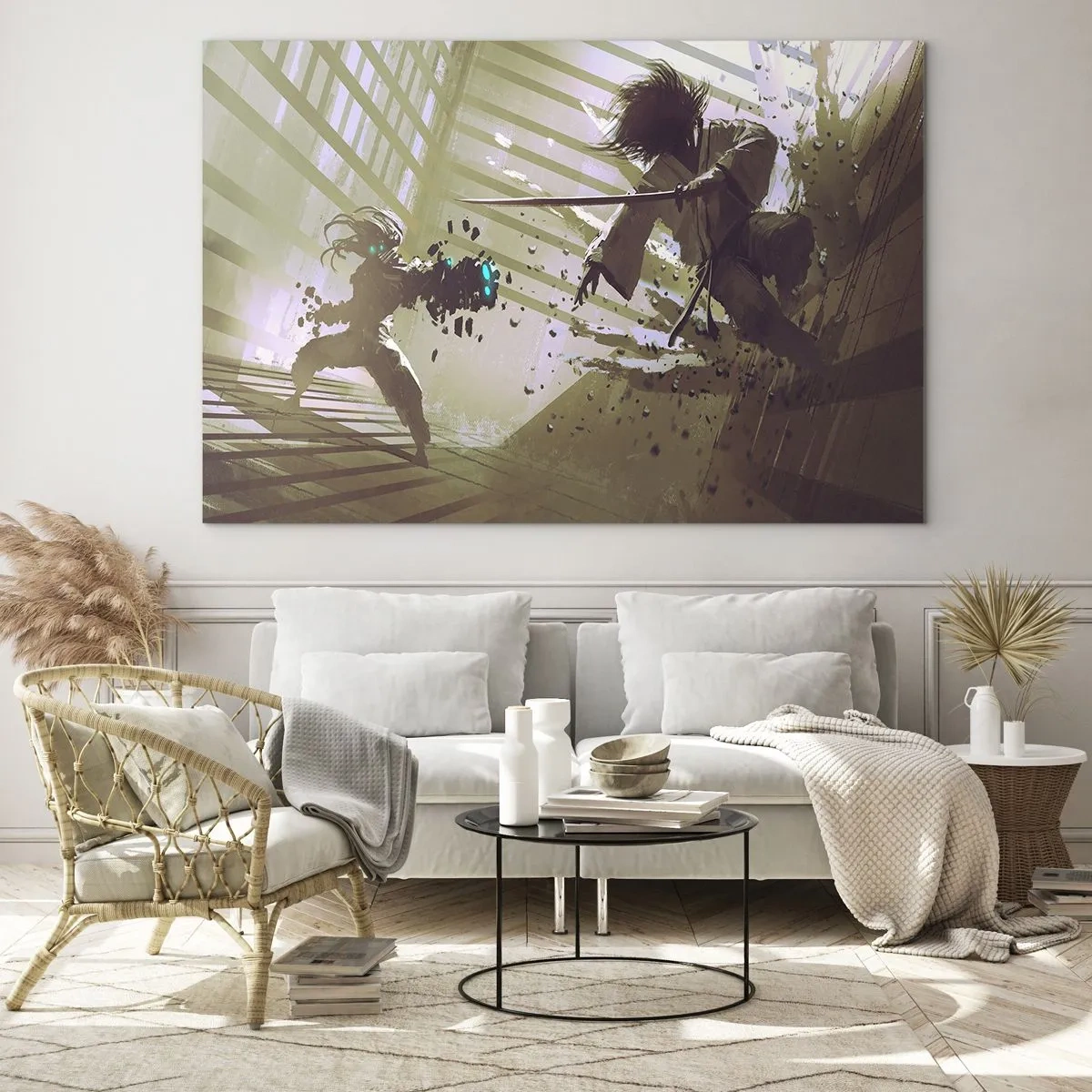 Billede på glas - Og du kan være en samurai - 120x80 cm