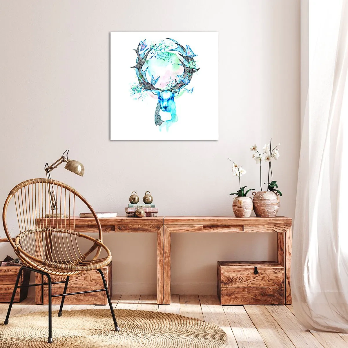 Lærredstryk - Billede på lærred - Naturens styrke og følsomhed - 70x70 cm