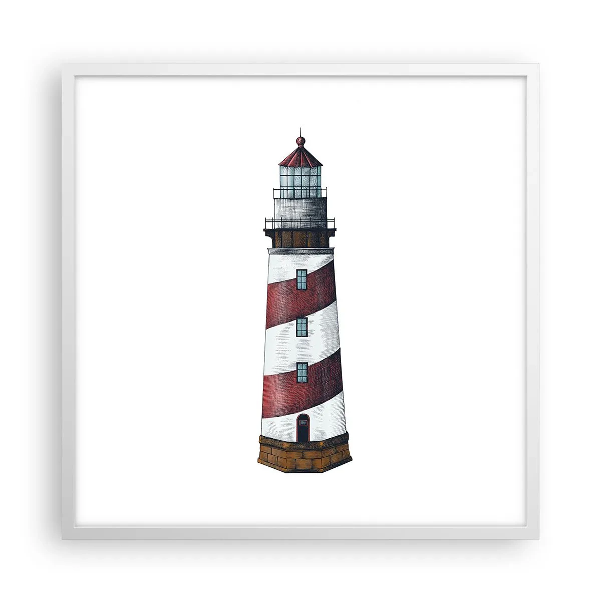 Plakat i hvid ramme - Altid på vagt - 60x60 cm