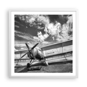 Plakat i hvid ramme - Jeg kan ikke vente! - 60x60 cm