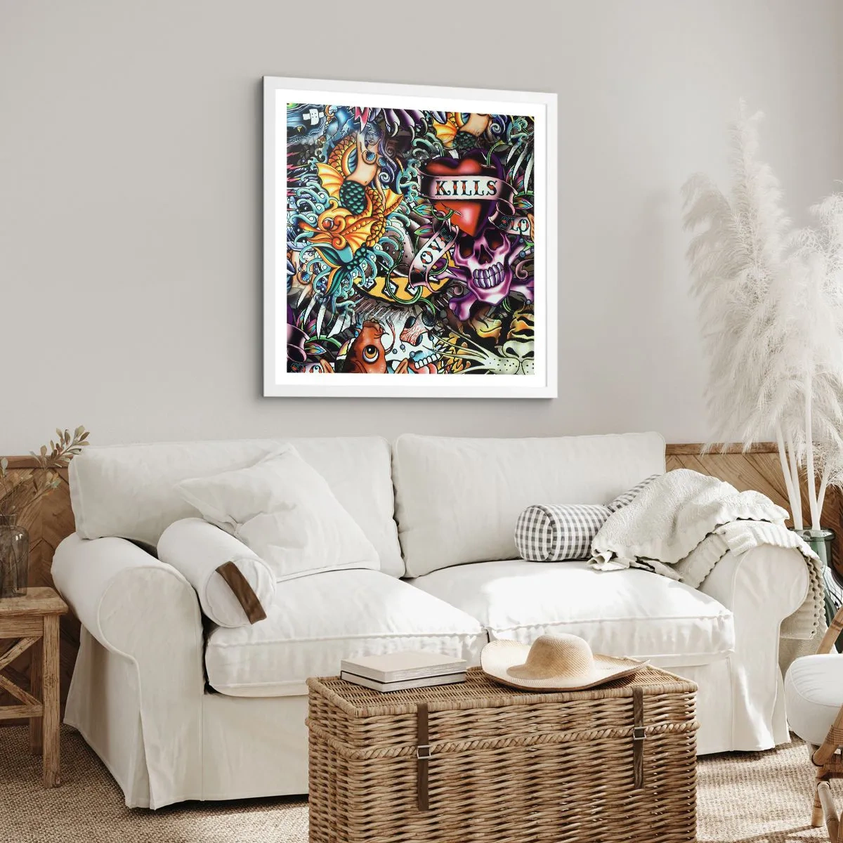 Plakat i hvid ramme - En tatovørers drøm - 40x40 cm