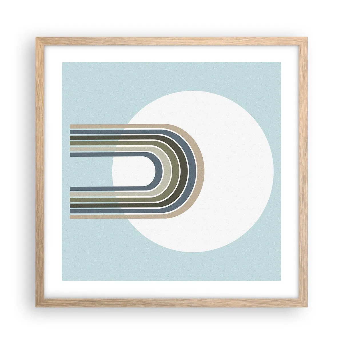 Plakat i ramme af lyst egetræ - Uimodståelig tiltrækningskraft - 50x50 cm