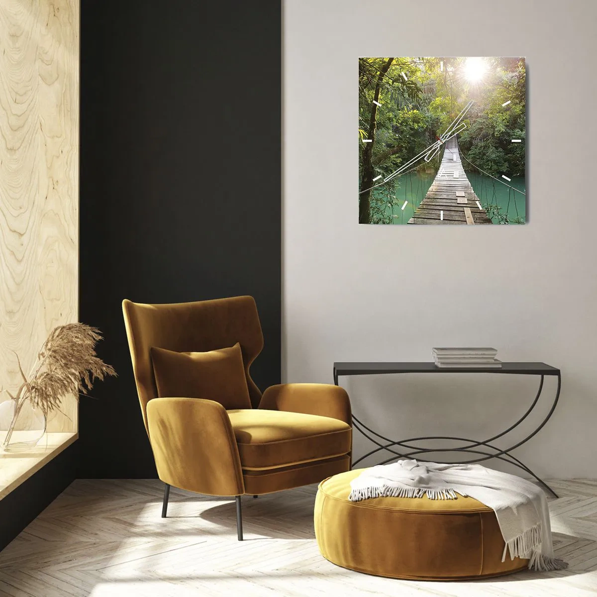 Vægur, Uret - Over det azurblå vand til den azurblå skov - 30x30 cm