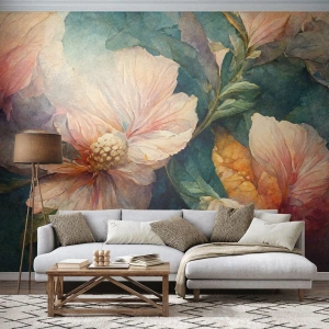 Fototapet Selvklæbende Deluxe Sticker - Subtiliteten selv - Blomster, Klassisk, Stykke - 100x70 cm