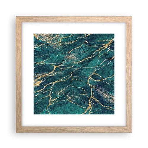 Plakat i ramme af lyst egetræ - Guldåre - 30x30 cm