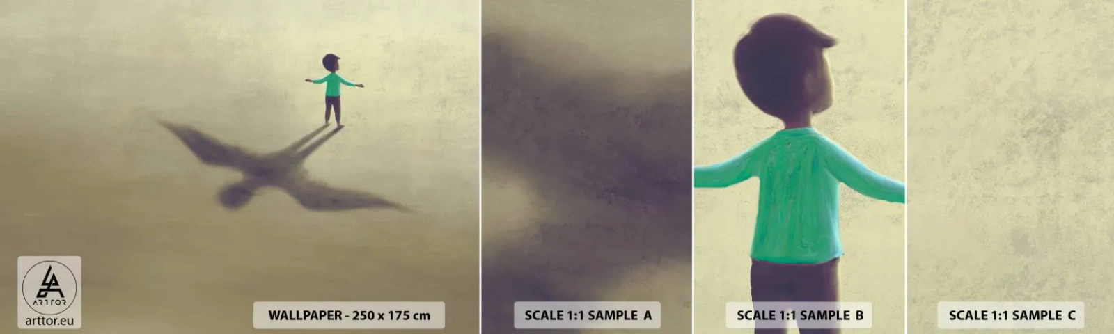 Prøve Fototapet Selvklæbende Deluxe Sticker - Fremtidens helt - Abstraktion, Fantasi, Stykke - 100x30 cm