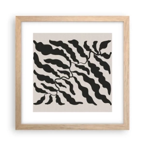 Plakat i ramme af lyst egetræ - En firkants natur - 30x30 cm