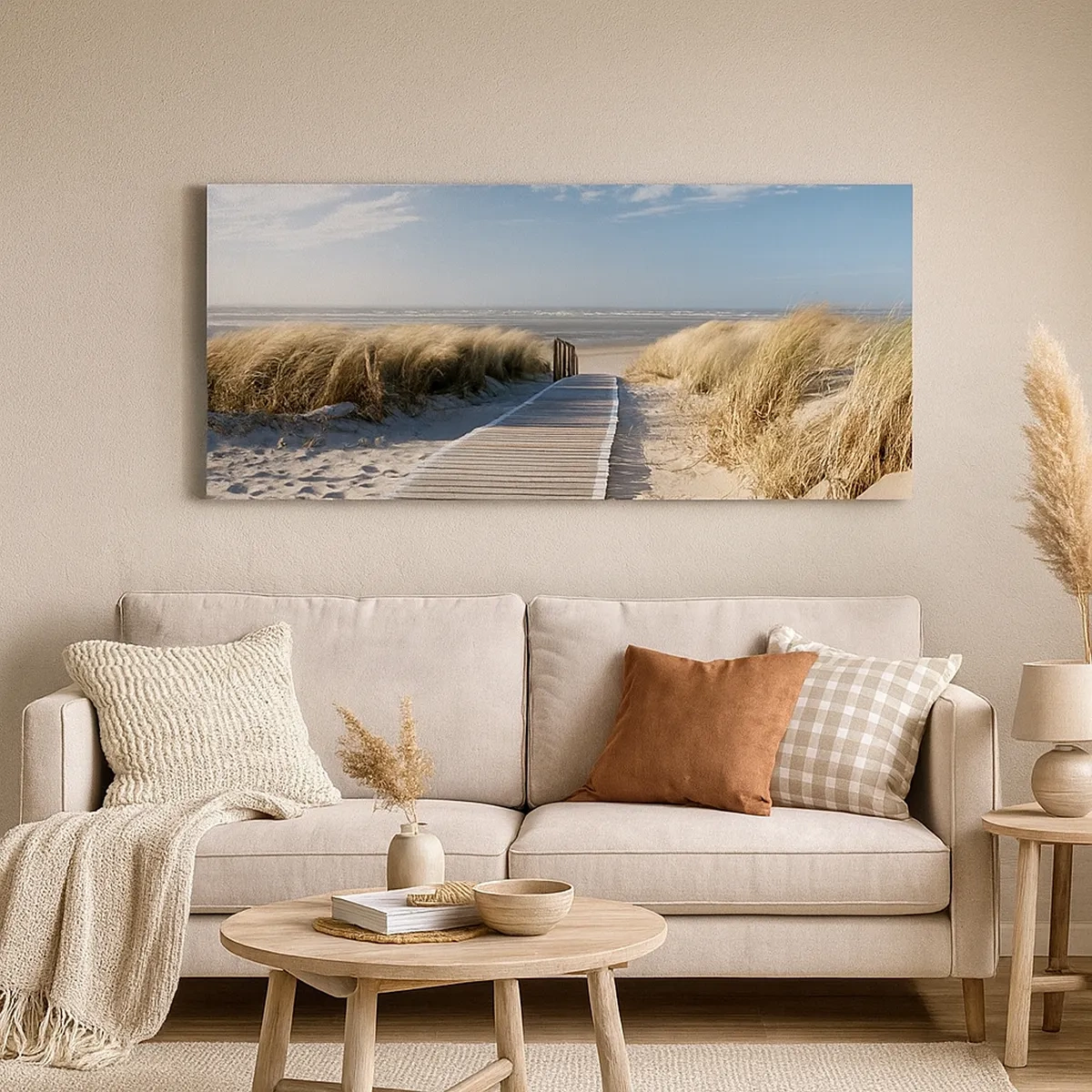 Lærredstryk - Billede på lærred - Bag klitten, i græssets summen - 30x30 cm