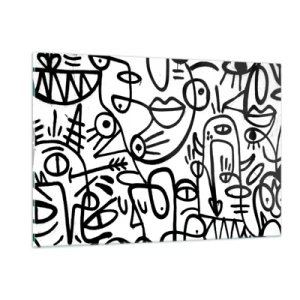 Billede på glas - Ansigter og luftspejlinger - 120x80 cm