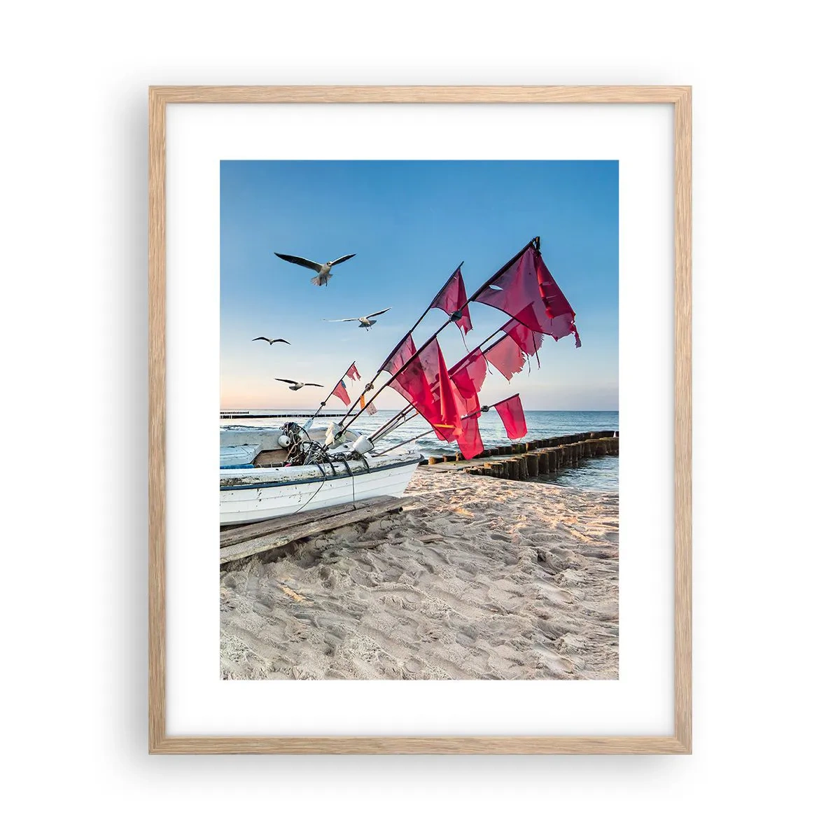 Plakat i ramme af lyst egetræ - Et velfortjent hvil - 40x50 cm