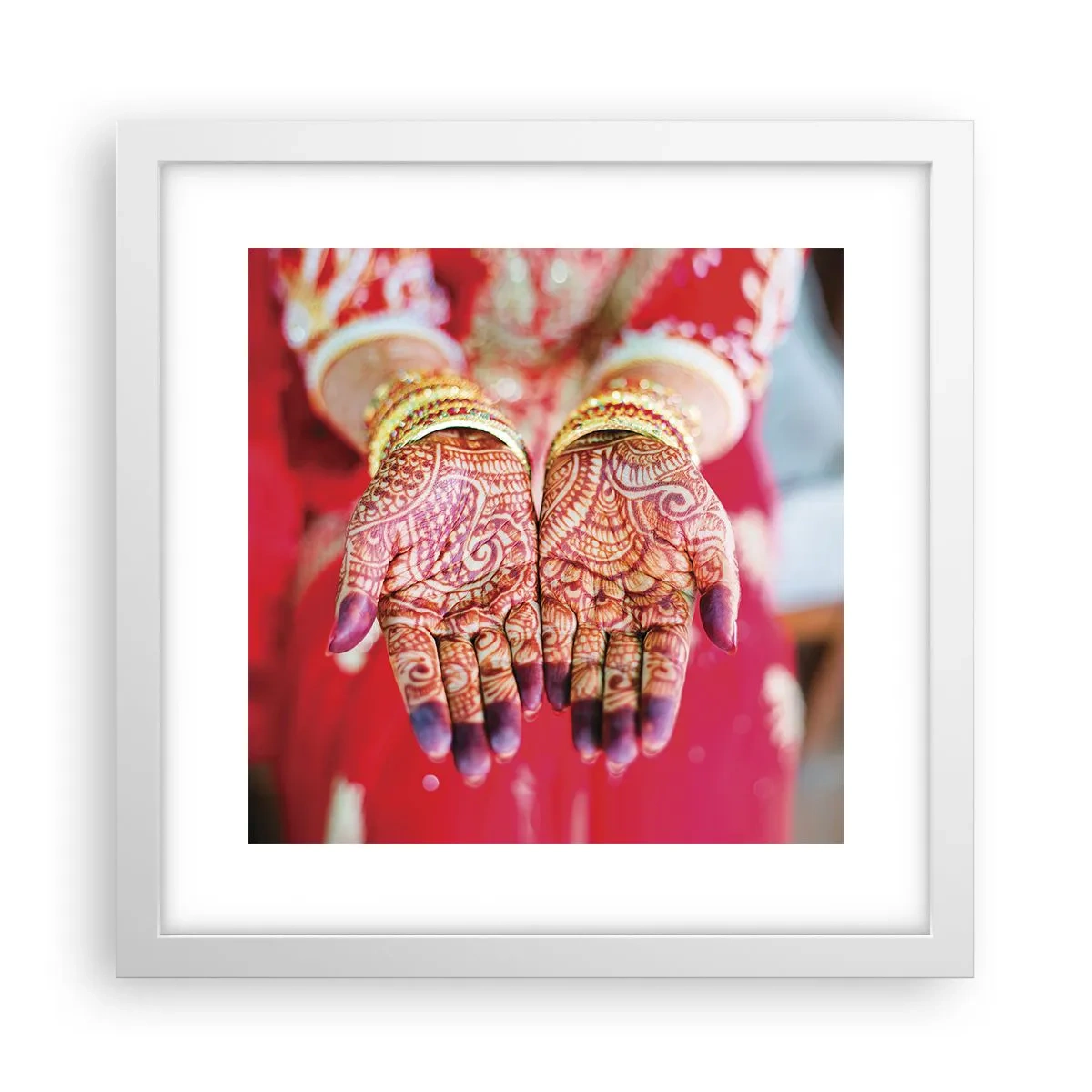 Plakat i hvid ramme - Klar til at fange lykken - 30x30 cm