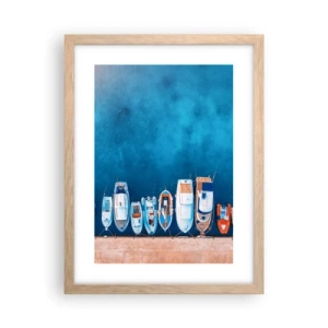 Plakat i ramme af lyst egetræ - I én række - 30x40 cm