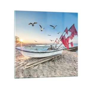 Billede på glas - Et velfortjent hvil - 60x60 cm