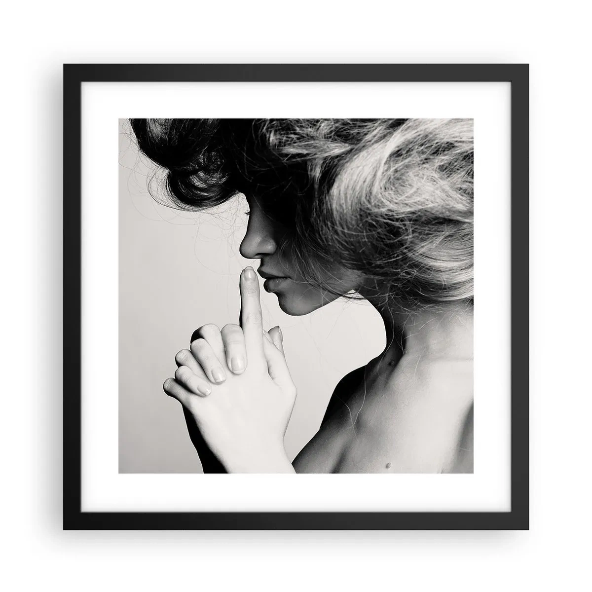 Plakat i sort ramme - Lyt til sig selv - 40x40 cm