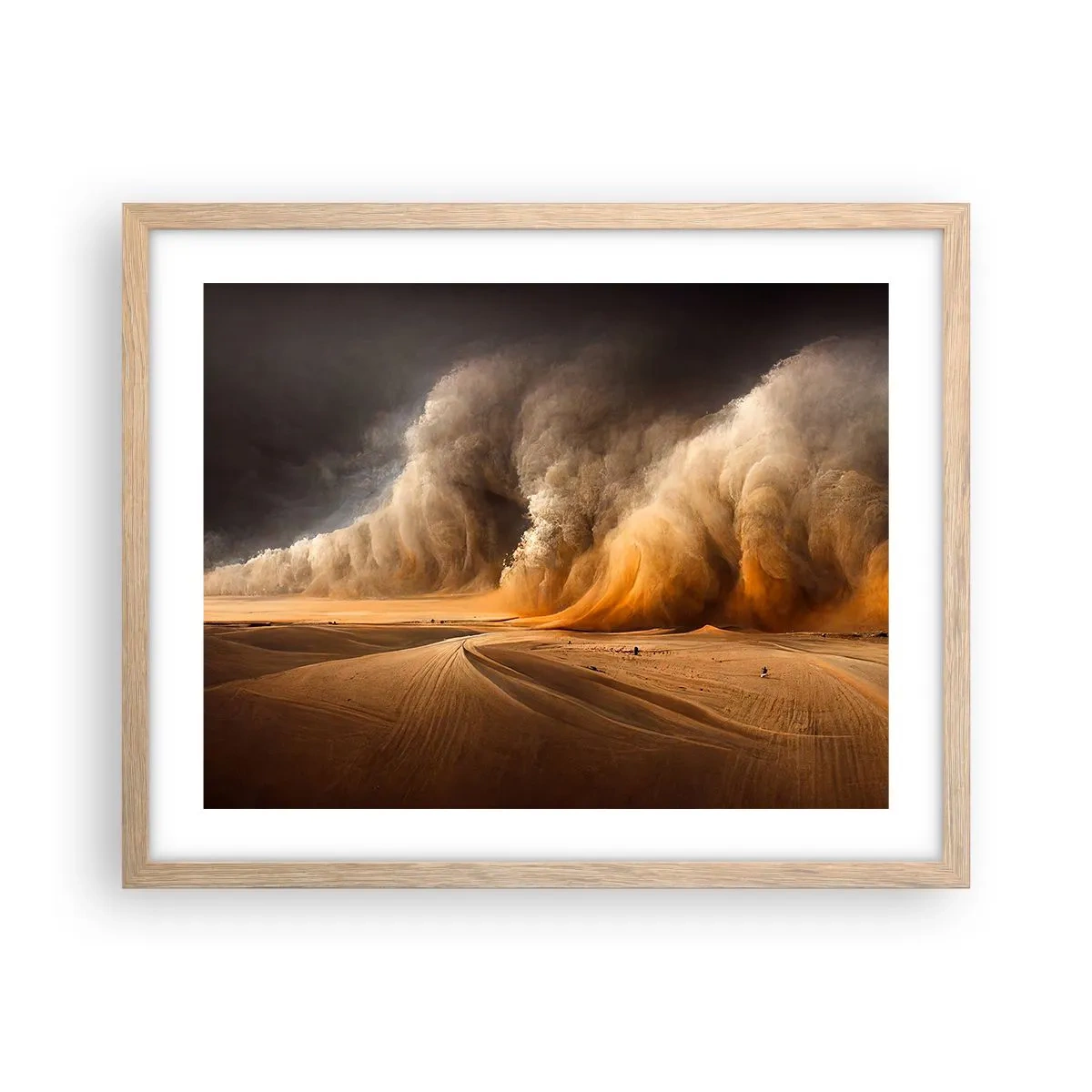 Plakat i ramme af lyst egetræ - Ørkenens vrede - 50x40 cm