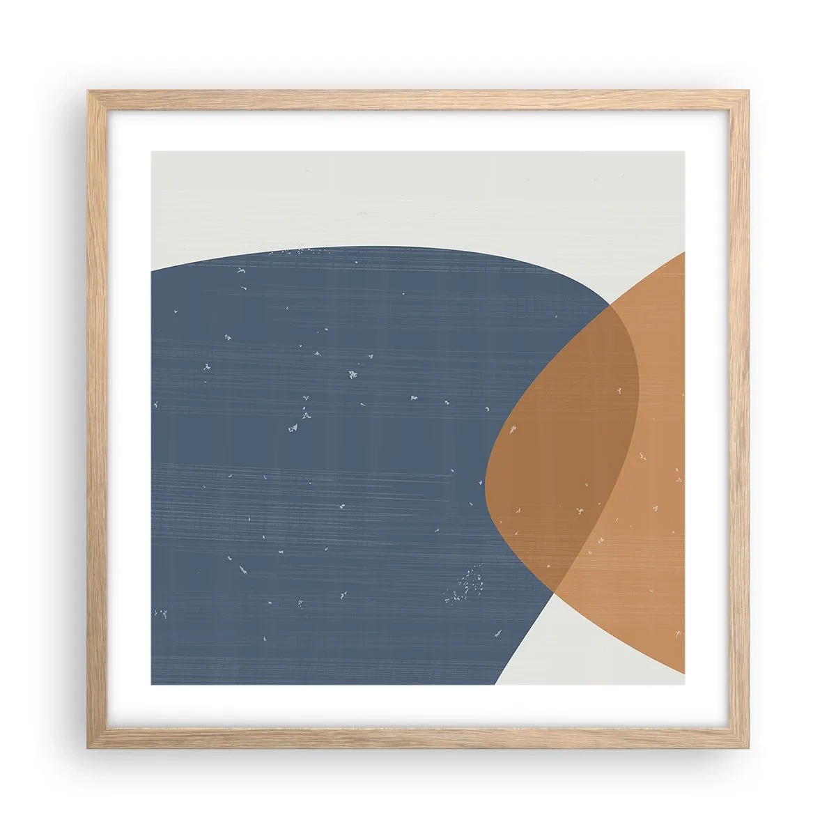 Plakat i ramme af lyst egetræ - Ovaler og påvirkninger - 50x50 cm