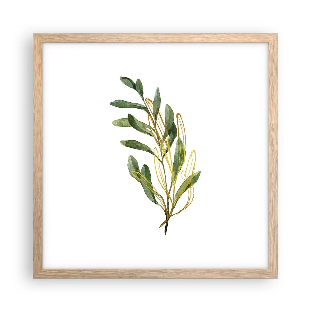 Plakat i ramme af lyst egetræ - Alt, hvad der er godt - 40x40 cm