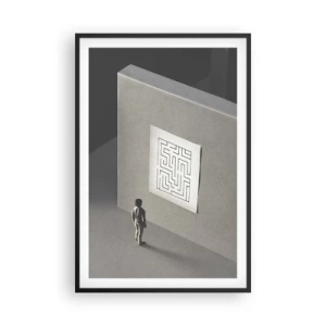 Plakat i sort ramme - Men hvor er jeg? - 61x91 cm