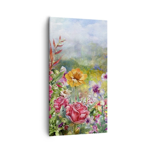 Lærredstryk - Billede på lærred - En have, der er gået amok - 55x100 cm