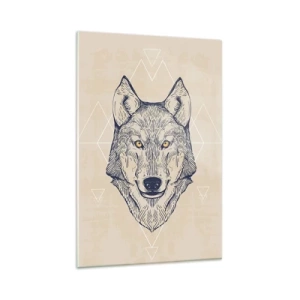 Billede på glas - En alfa med et gennemtrængende blik - 80x120 cm