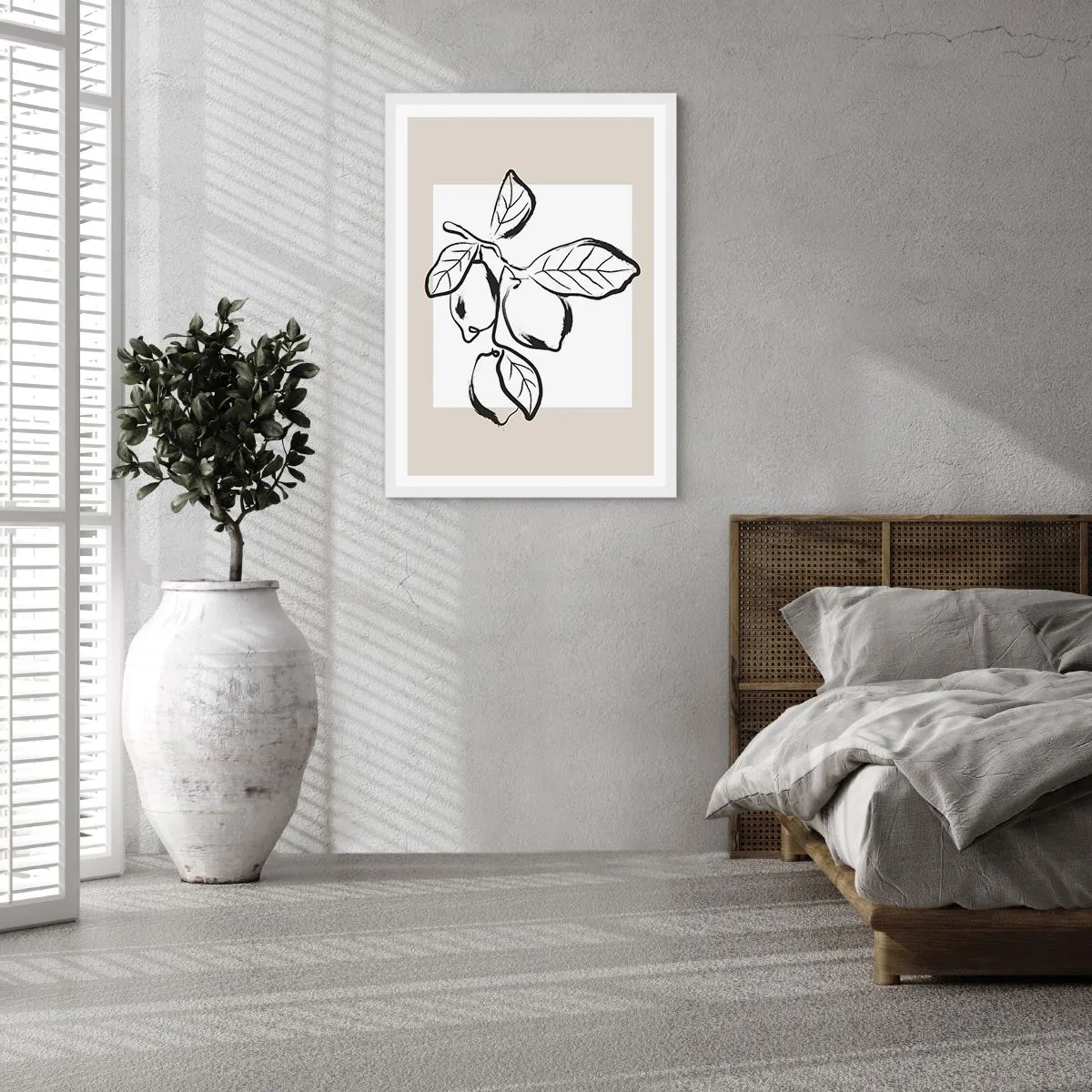 Plakat i hvid ramme - Hvor citronen modner... - 40x50 cm