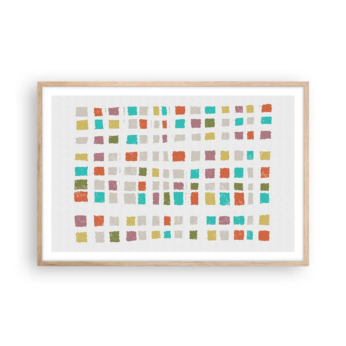 Plakat i ramme af lyst egetræ - Ukendt leg - 91x61 cm