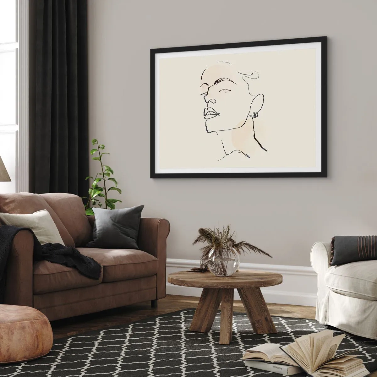 Plakat i sort ramme - Et stolt blik - 100x70 cm