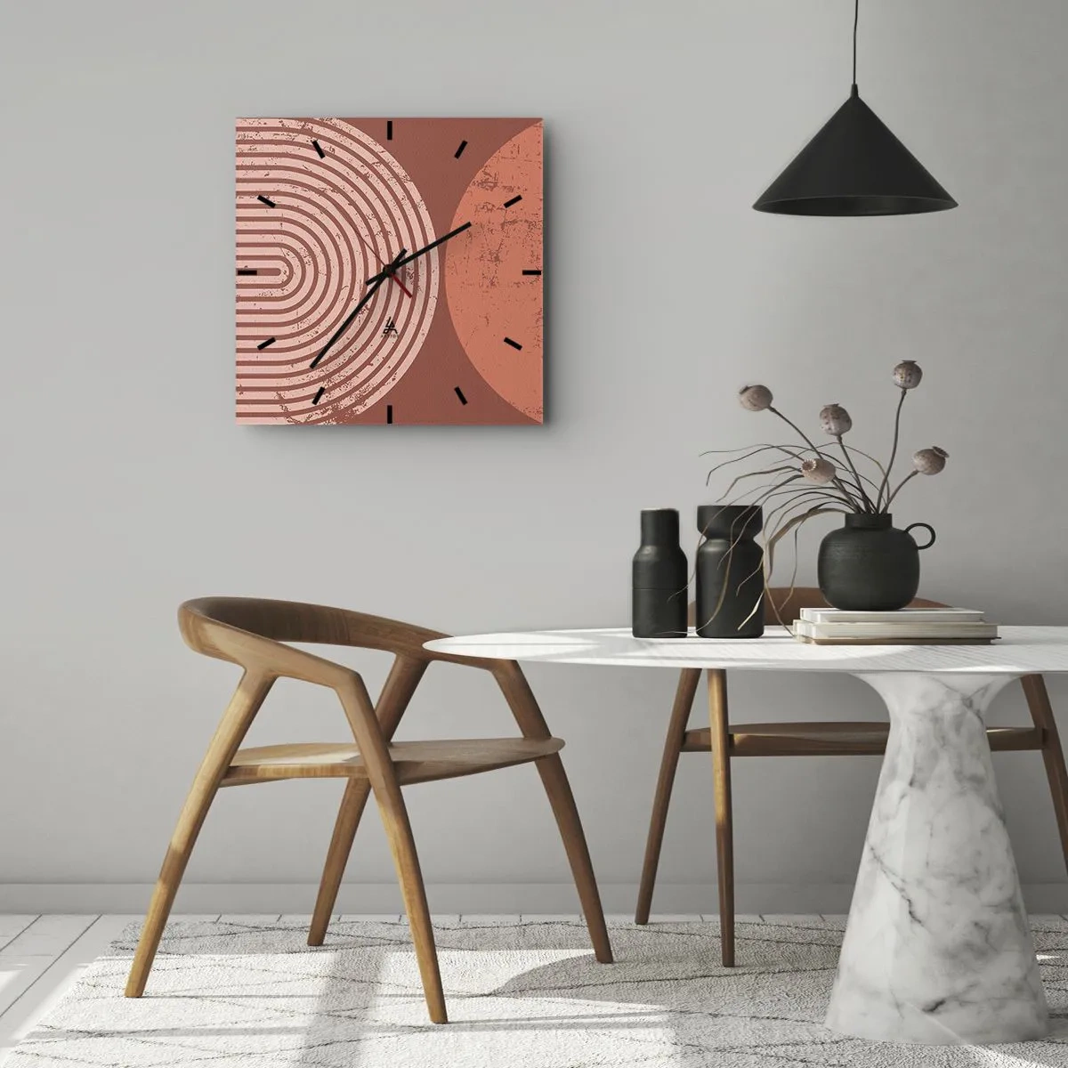 Vægur, Uret - Tæt forhold - 40x40 cm
