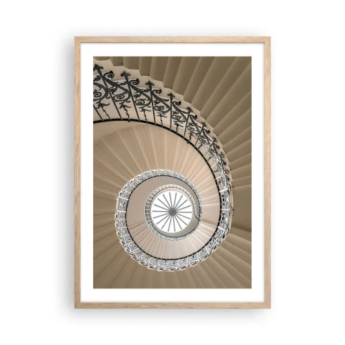 Plakat i ramme af lyst egetræ - I midten af en skal - 50x70 cm