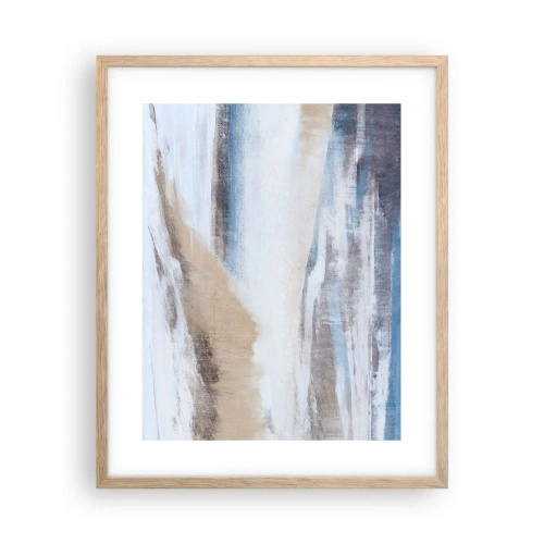 Plakat i ramme af lyst egetræ - Vinterkomposition - 40x50 cm