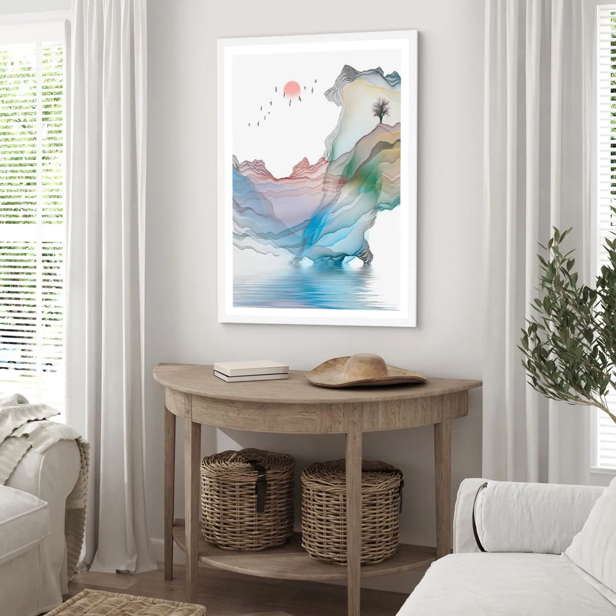 Plakat i hvid ramme - Mod krystalbjergene - 70x100 cm