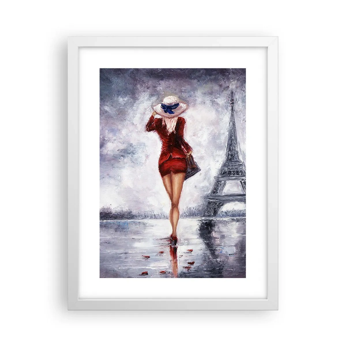 Plakat i hvid ramme - Parisiske symboler - 30x40 cm