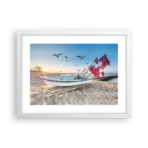 Plakat i hvid ramme - Et velfortjent hvil - 40x30 cm