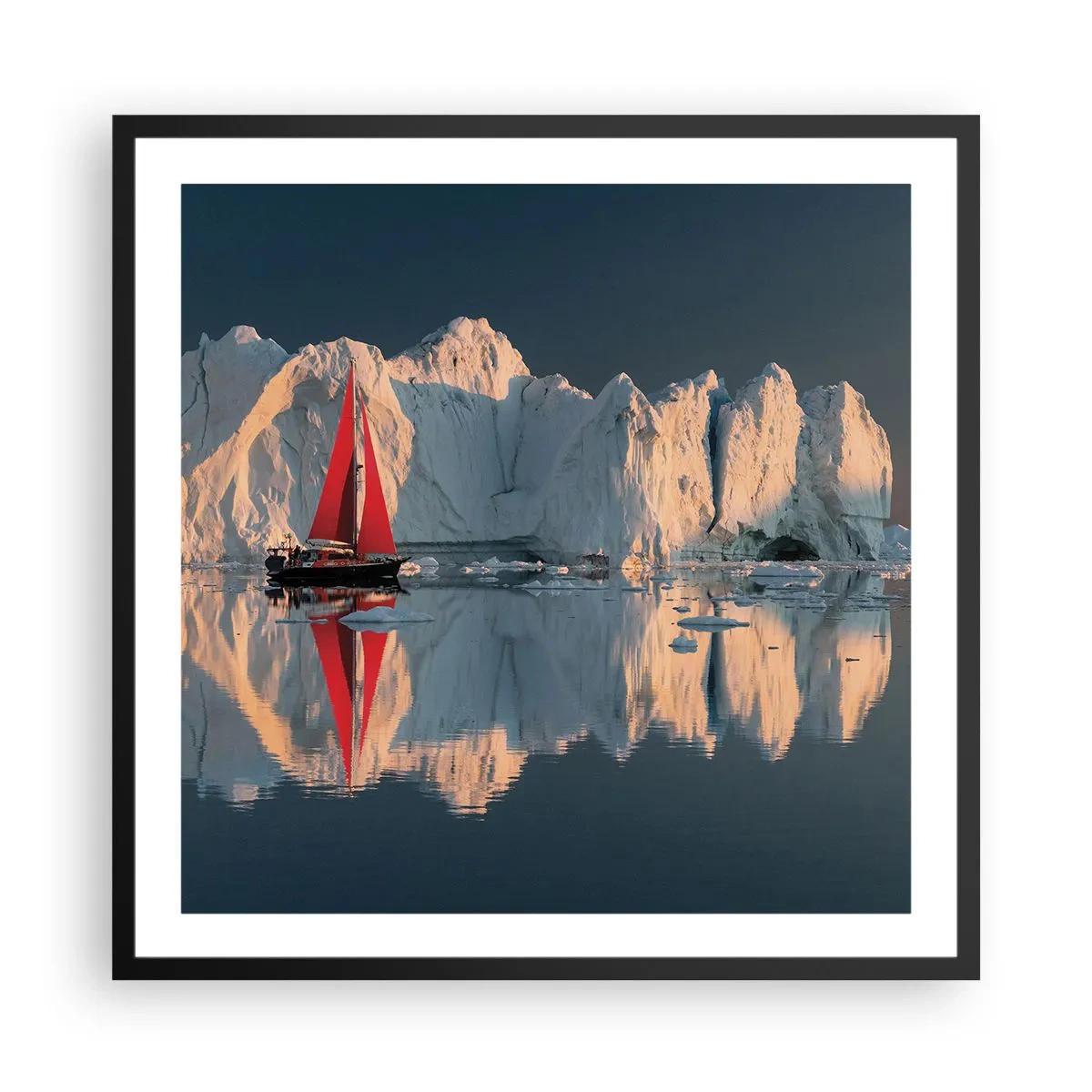 Plakat i sort ramme - På kanten af verden - 60x60 cm