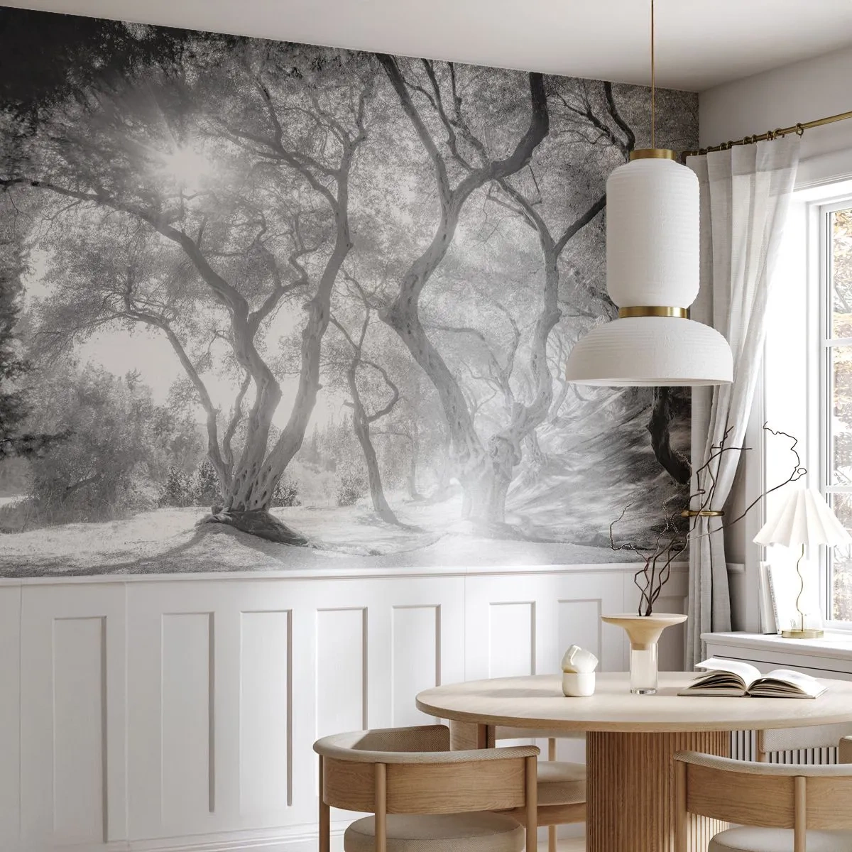 Fototapet Premium Sand - I en olivenlund - Skov, Vinter, Træer - 100x70 cm