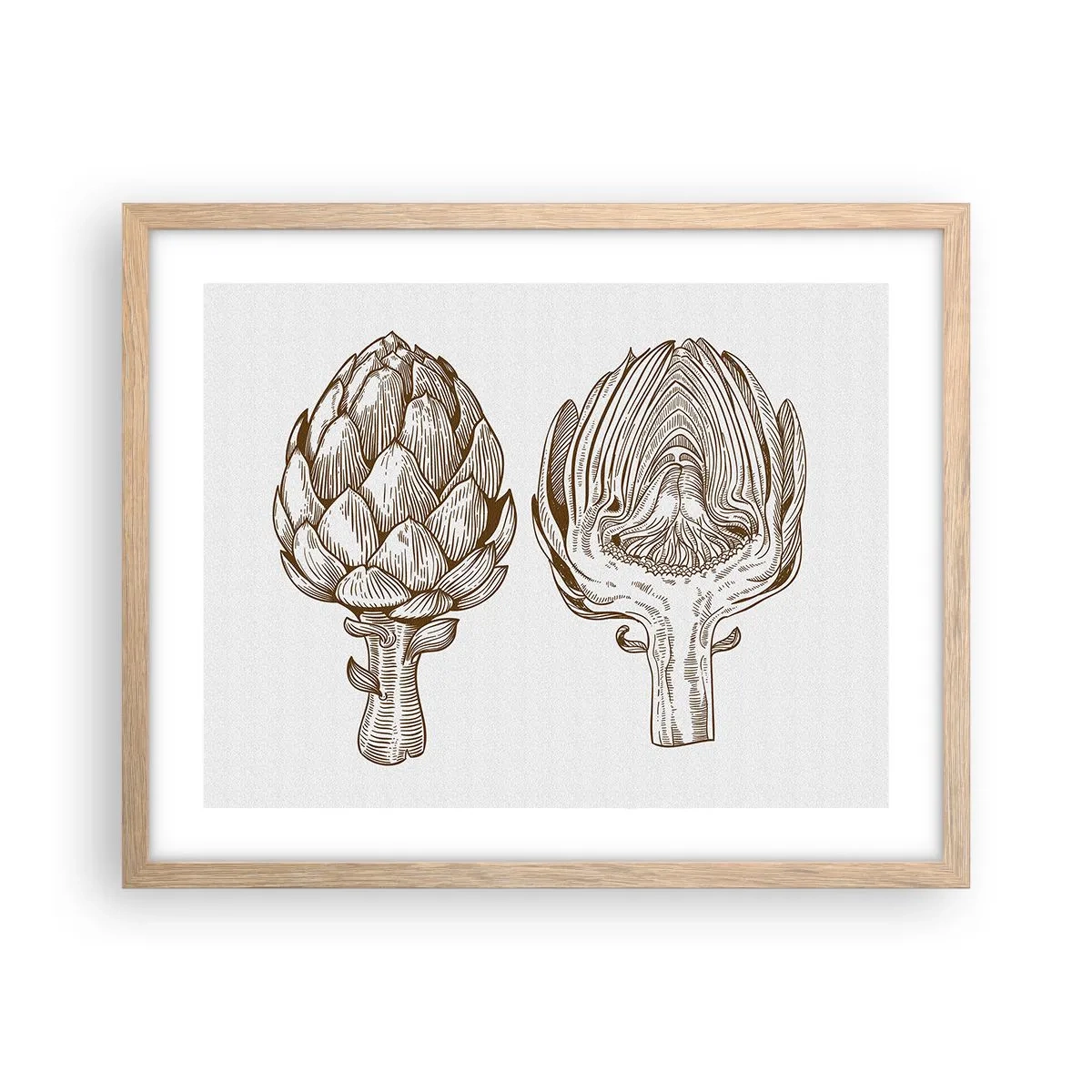 Plakat i ramme af lyst egetræ - Lektion i anatomi - 50x40 cm