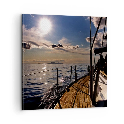 Lærredstryk - Billede på lærred - Under sejl mod solen - 60x60 cm